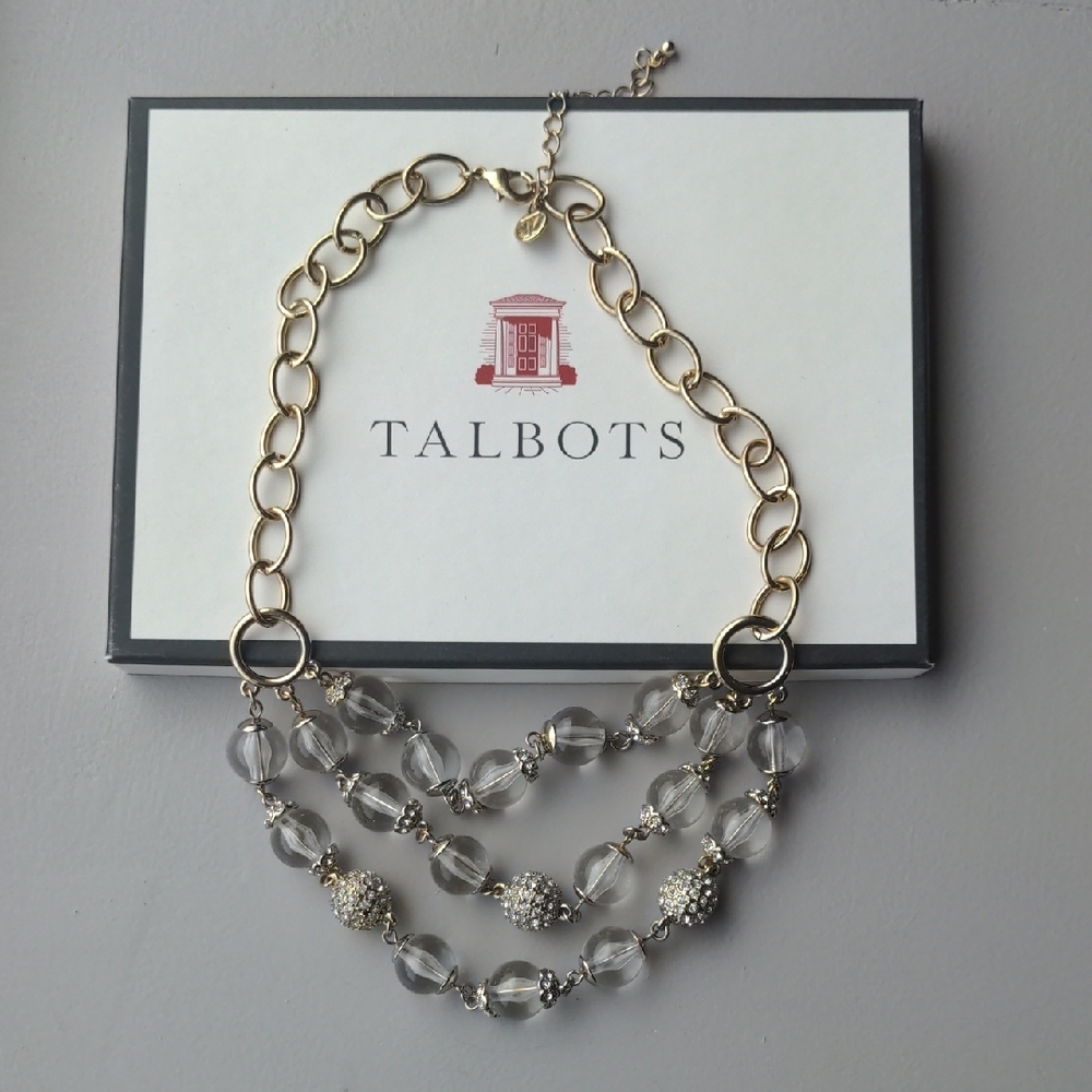 Talbots Gold and Silver Double-Strand Necklace